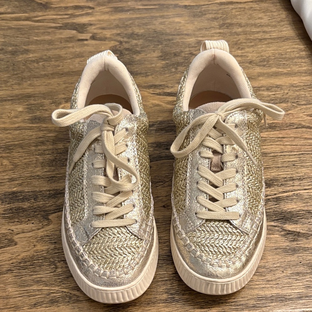 Dolce Vita Gold Woven Sneakers